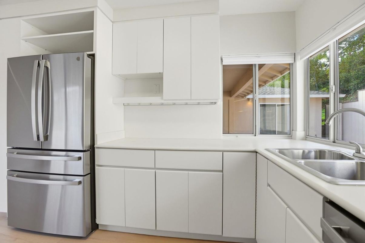 Interior, Kitchen, Stainless Steel Appliances, Wood Texture Flooring