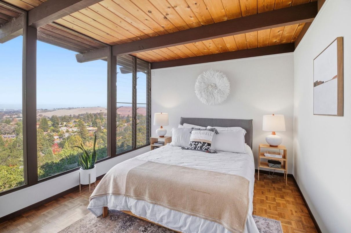 Bedroom, Interior, Wooden Beams, Wooden Ceilings, Wood Texture Flooring