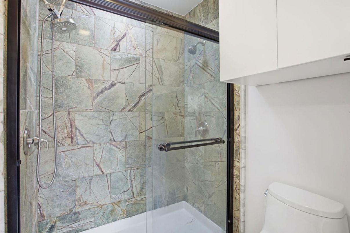 Bathroom, Glass Shower, Interior, Marble Walls