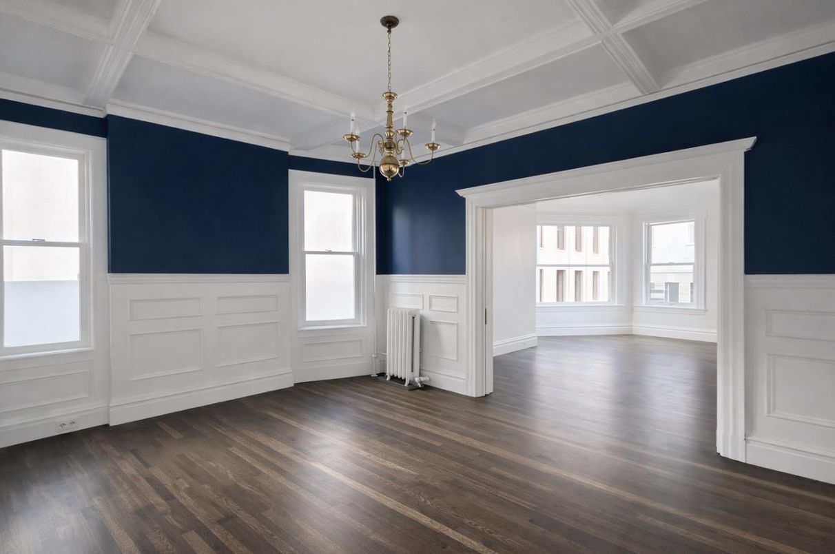 Chandelier, Empty room, Interior, Wood Texture Flooring
