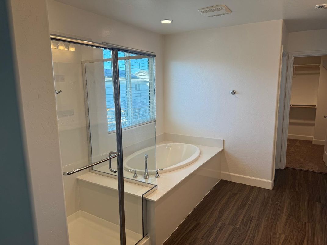 Bathroom, Interior, Recessed Lighting, Wood Texture Flooring