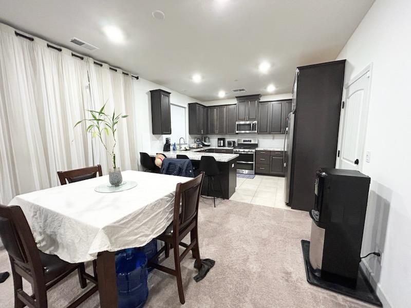 Dining room, Interior, Kitchen, Recessed Lighting