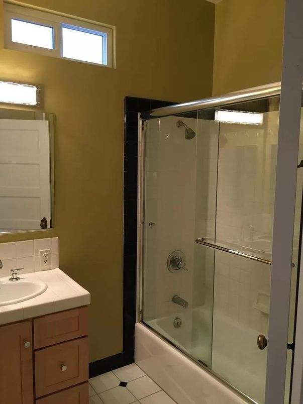 Bathroom, Glass Shower, Interior, Tile Countertops