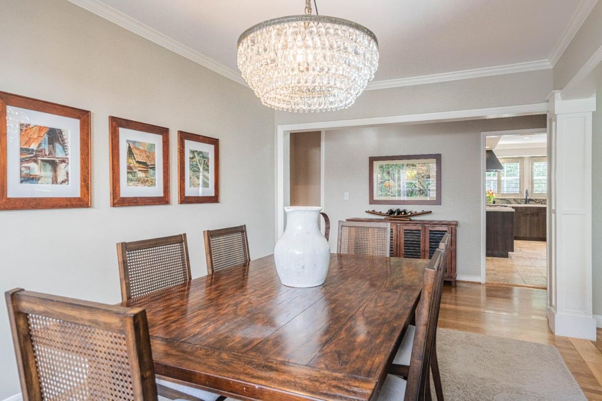Chandelier, Dining room, Interior, Wood Texture Flooring