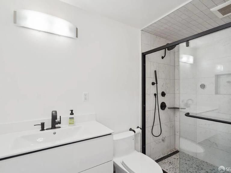 Bathroom, Glass Shower, Interior, Marble Walls