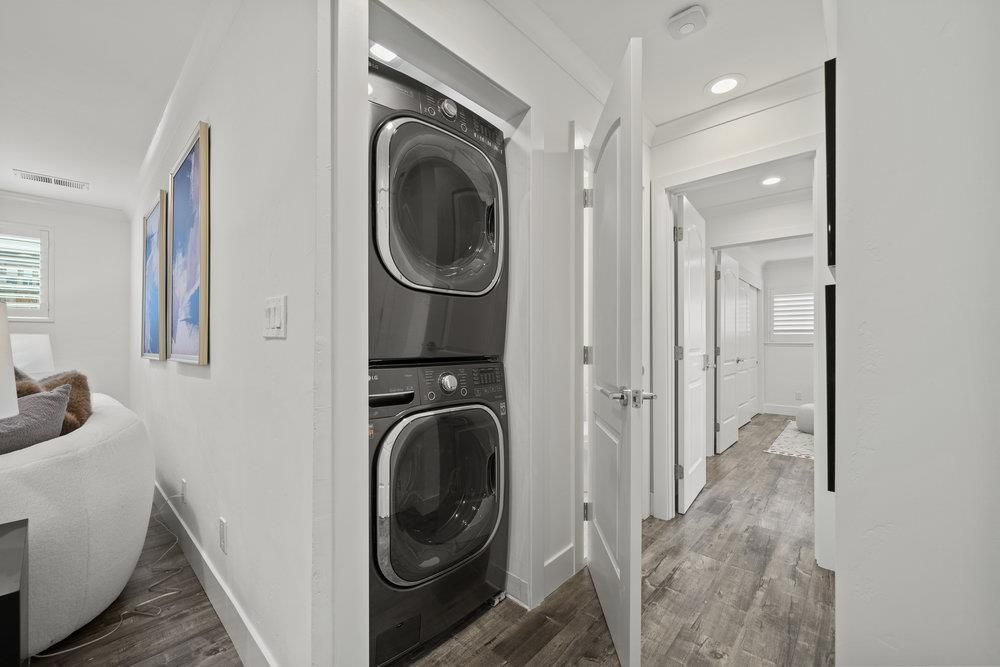 Interior, Recessed Lighting, Utility Closets, Washer, Wood Texture Flooring