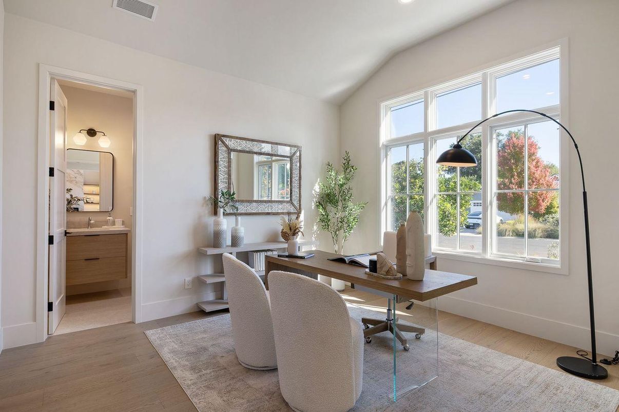 Bathroom, Home Office, Interior, Recessed Lighting, Wood Texture Flooring