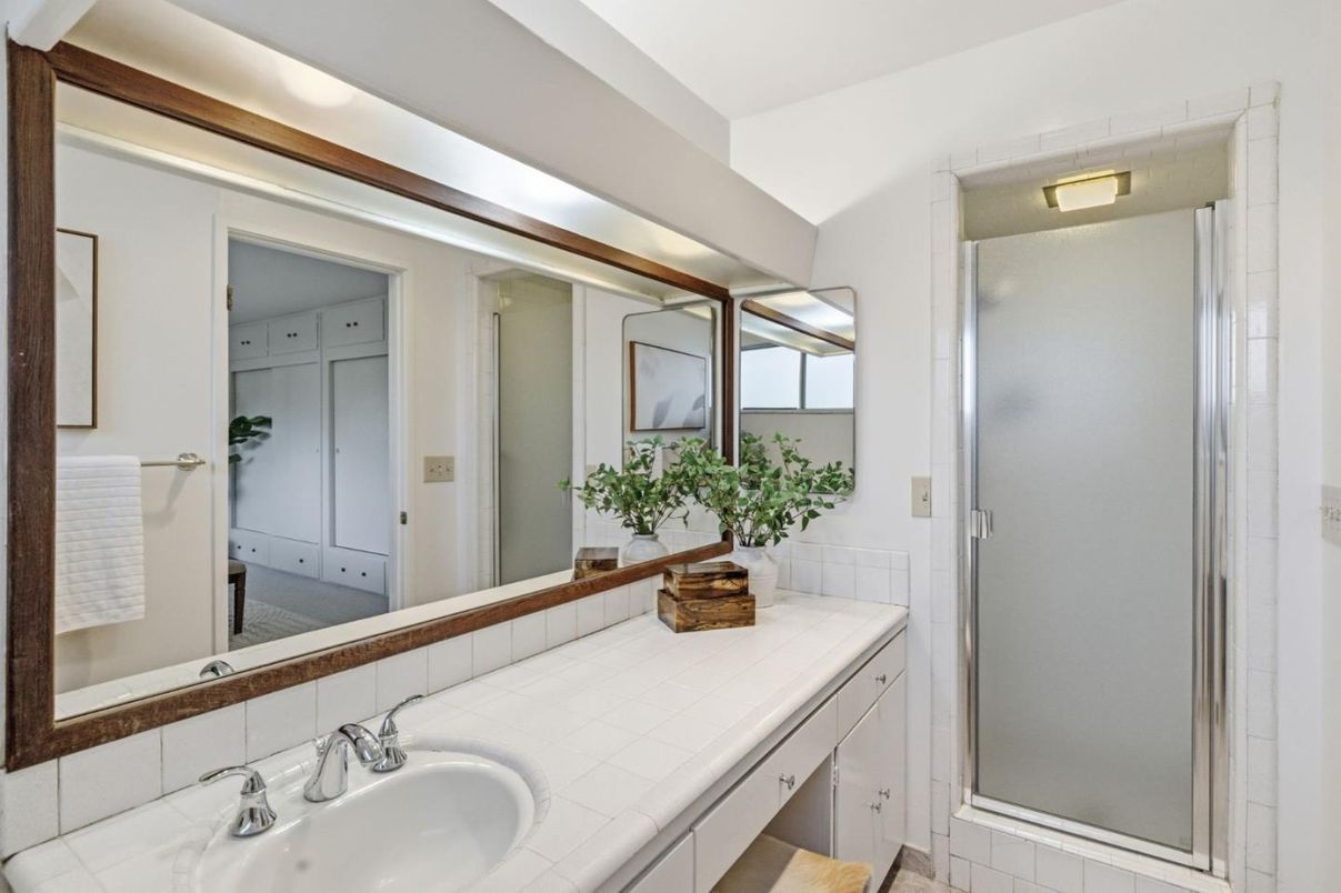 Bathroom, Glass Shower, Interior, Tile Countertops