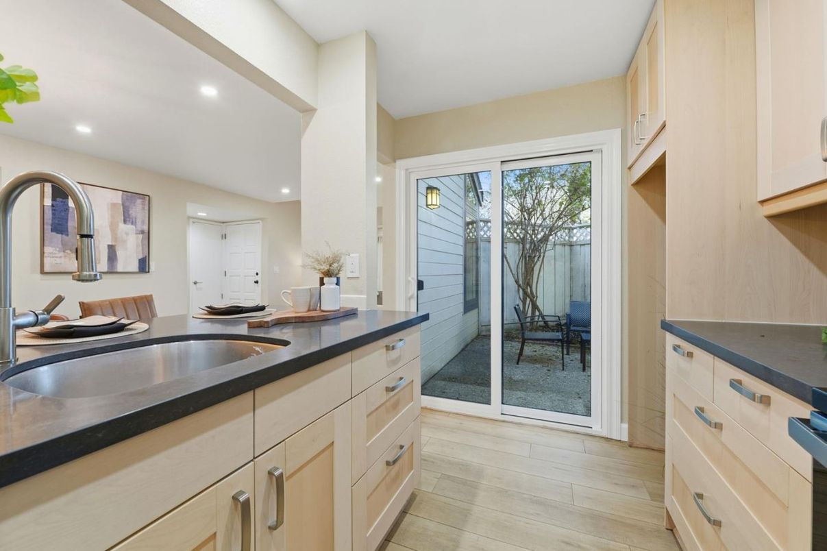 Interior, Kitchen, Recessed Lighting, Wood Texture Flooring