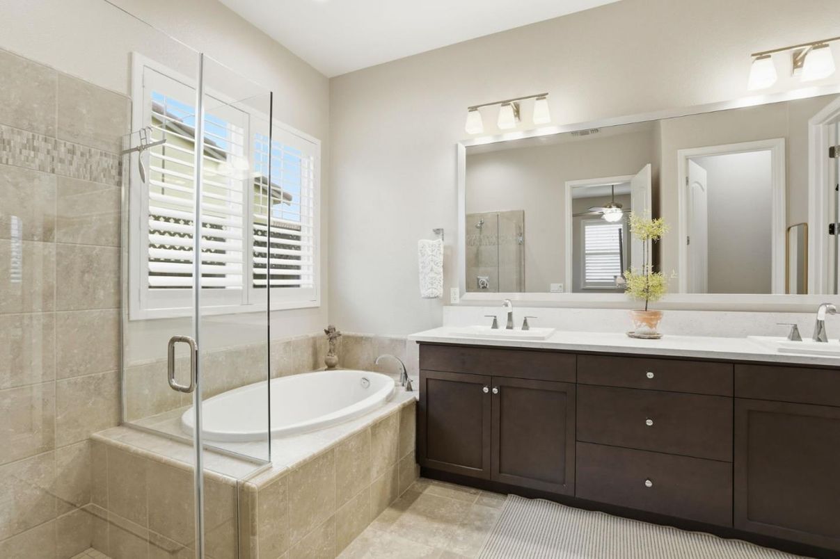 Bathroom, Dual Sink Vanities, Glass Shower, Interior