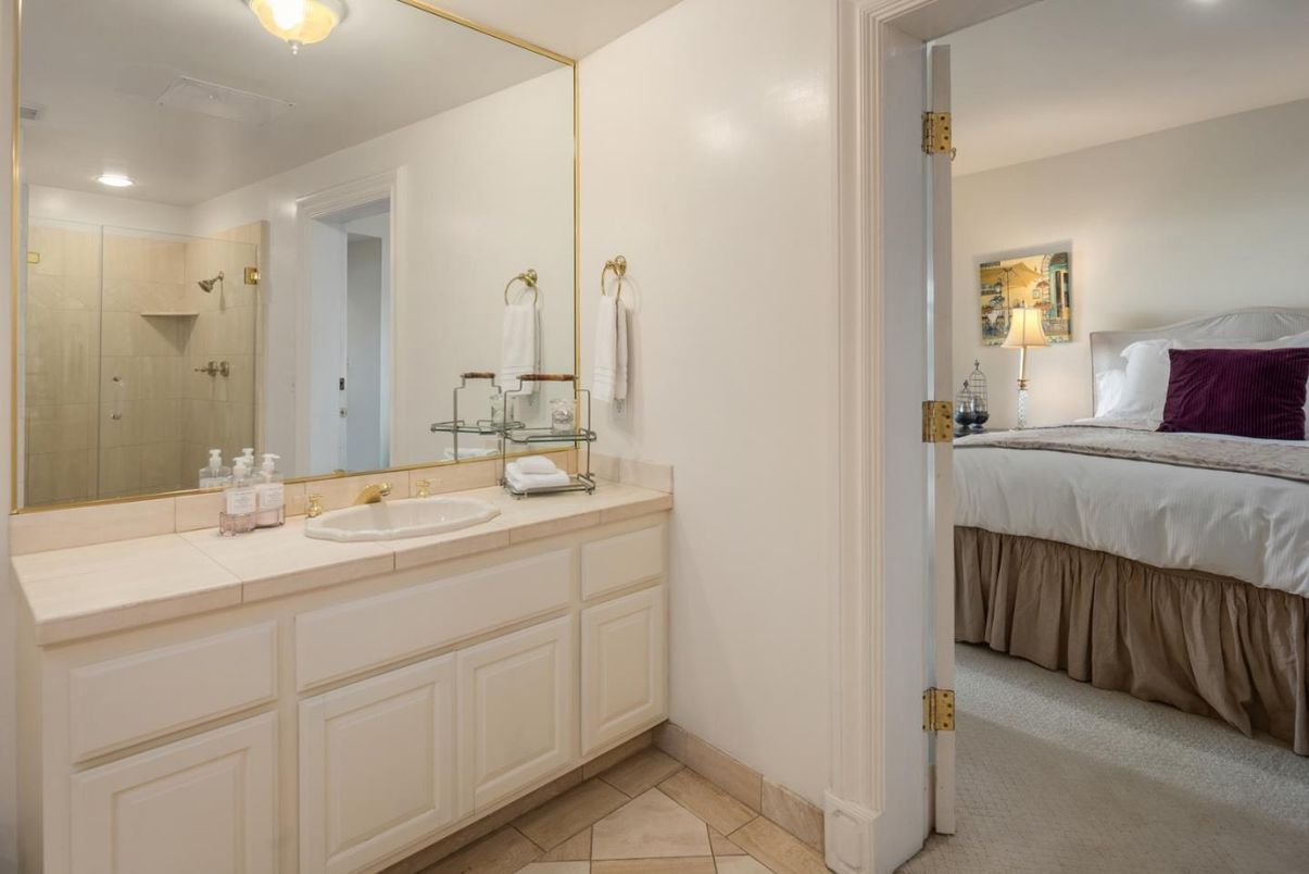Bathroom, Bedroom, Dual Sink Vanities, Glass Shower, Interior, Recessed Lighting, Tile Countertops