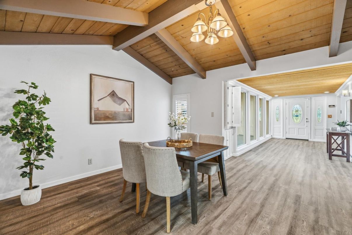 Dining room, Interior, Wooden Beams, Wooden Ceilings, Wood Texture Flooring