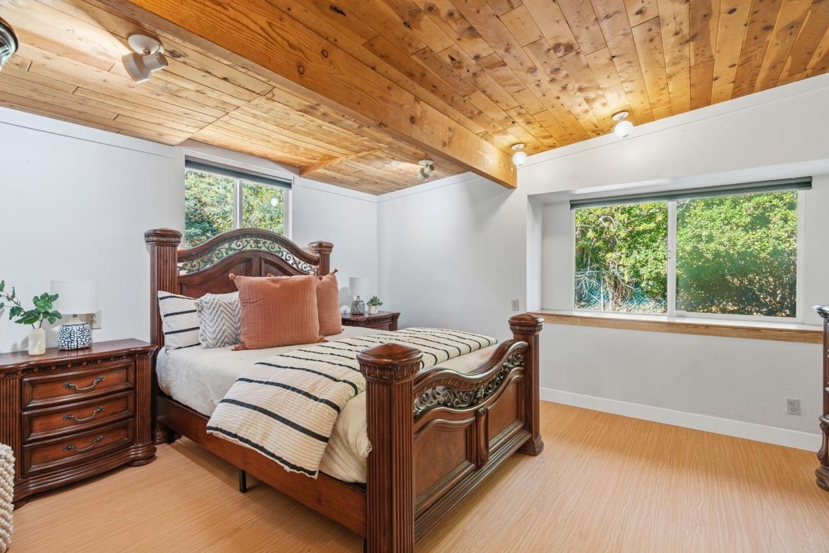 Bedroom, Interior, Wooden Ceilings, Wood Texture Flooring