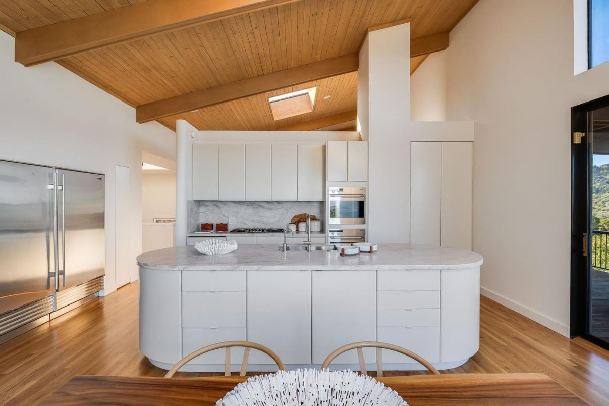 Interior, Kitchen, Stainless Steel Appliances, Wooden Beams, Wooden Ceilings, Wood Texture Flooring