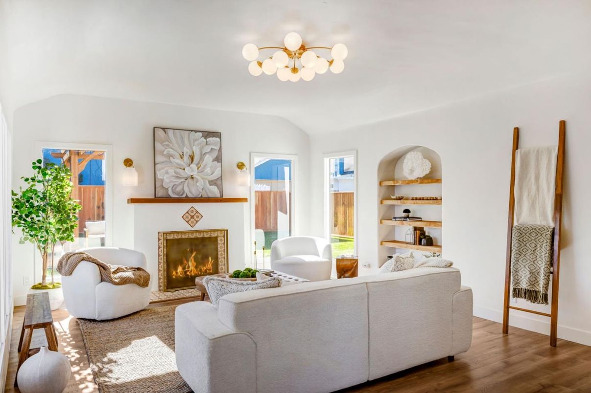 Fireplace, Interior, Living room, Wood Texture Flooring