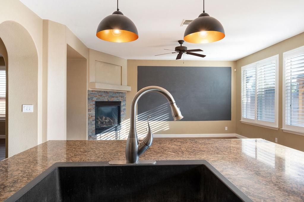 Fireplace, Interior, Pendant Lights