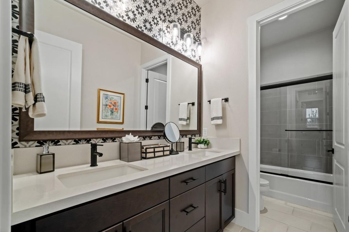 Bathroom, Dual Sink Vanities, Glass Shower, Interior