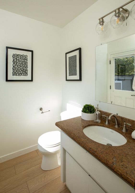 Bathroom, Interior, Wood Texture Flooring