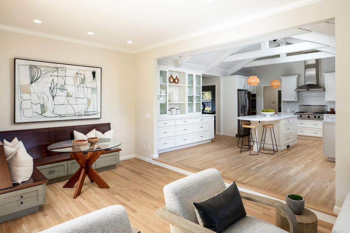 Interior, Kitchen, Recessed Lighting, Wood Texture Flooring