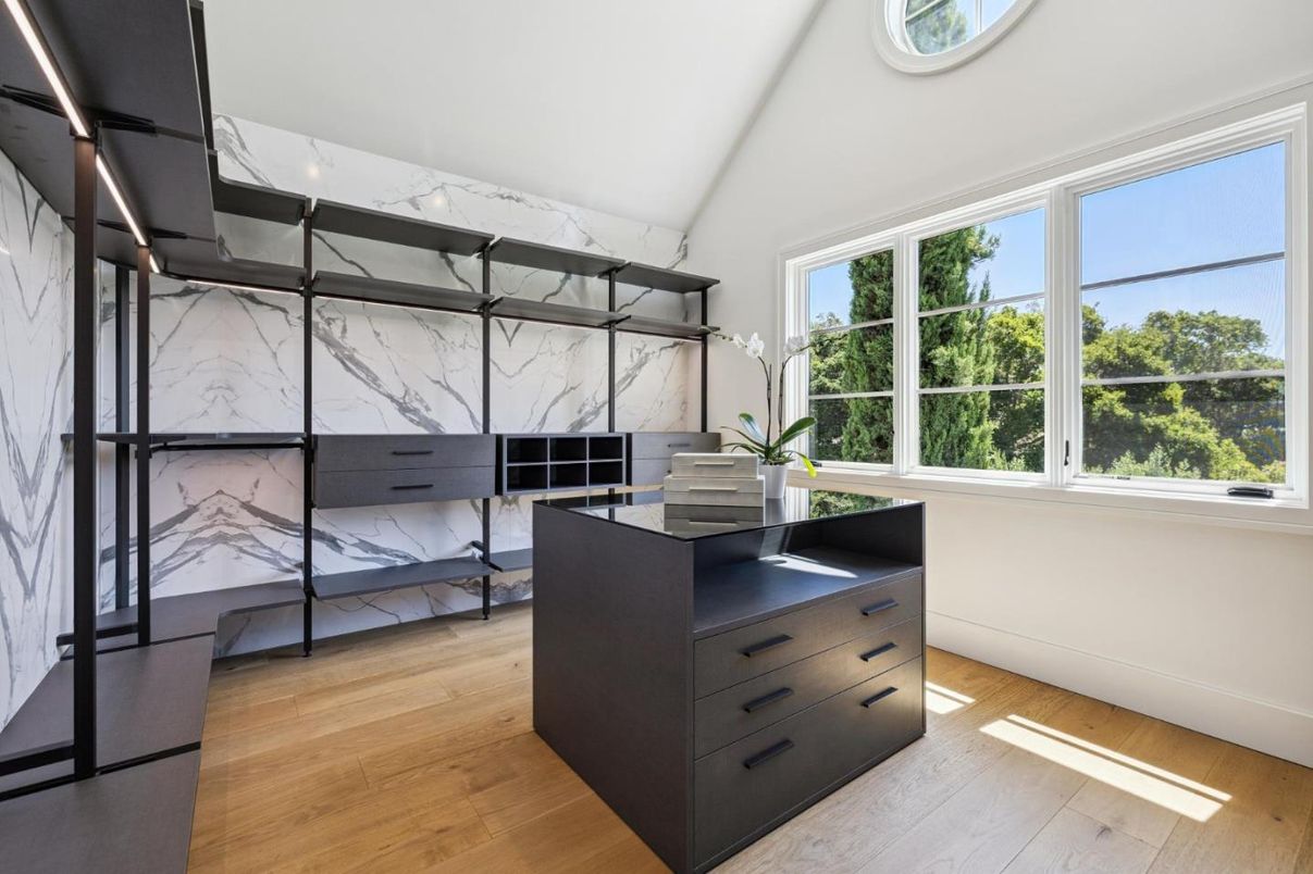 Interior, Marble Walls, Wood Texture Flooring