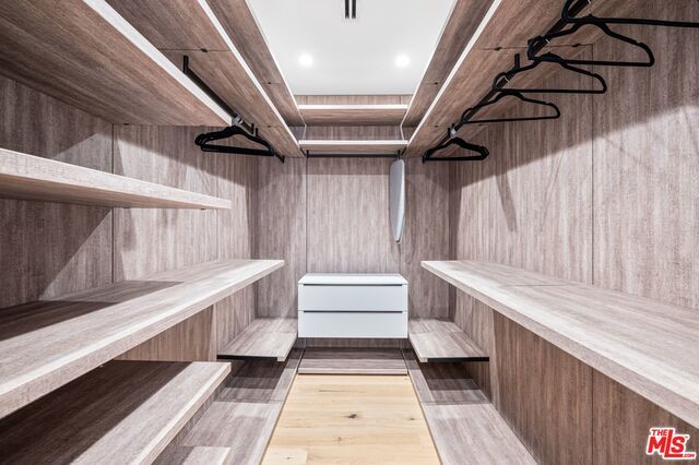 Interior, Recessed Lighting, Walk-in Closets, Wood Texture Flooring, Wooden Walls