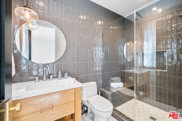 Bathroom, Glass Shower, Interior, Recessed Lighting, Wood Texture Flooring