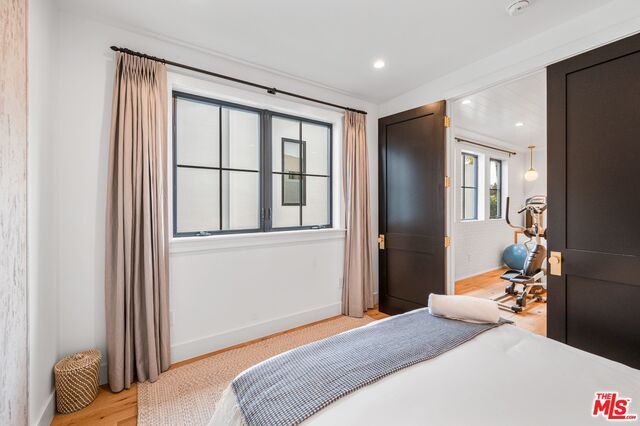 Bedroom, Interior, Pendant Lights, Recessed Lighting, Wood Texture Flooring
