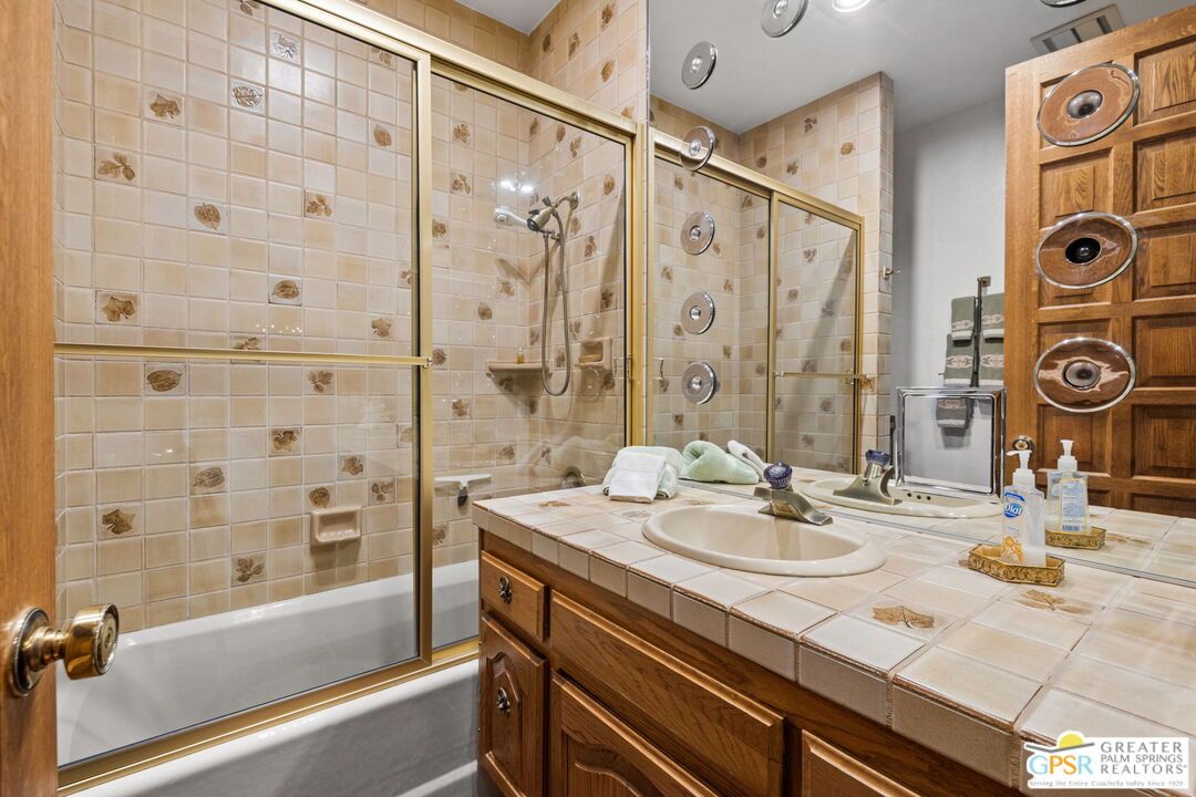 Bathroom, Glass Shower, Interior, Recessed Lighting, Tile Countertops