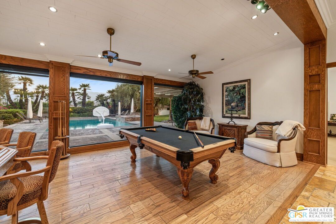 Billiard Table, Game Room, Interior, Recessed Lighting, Wood Texture Flooring