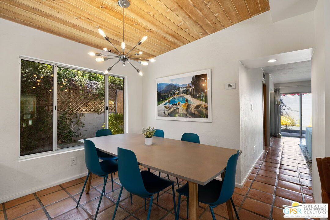 Dining room, Interior, Pendant Lights, Wooden Ceilings