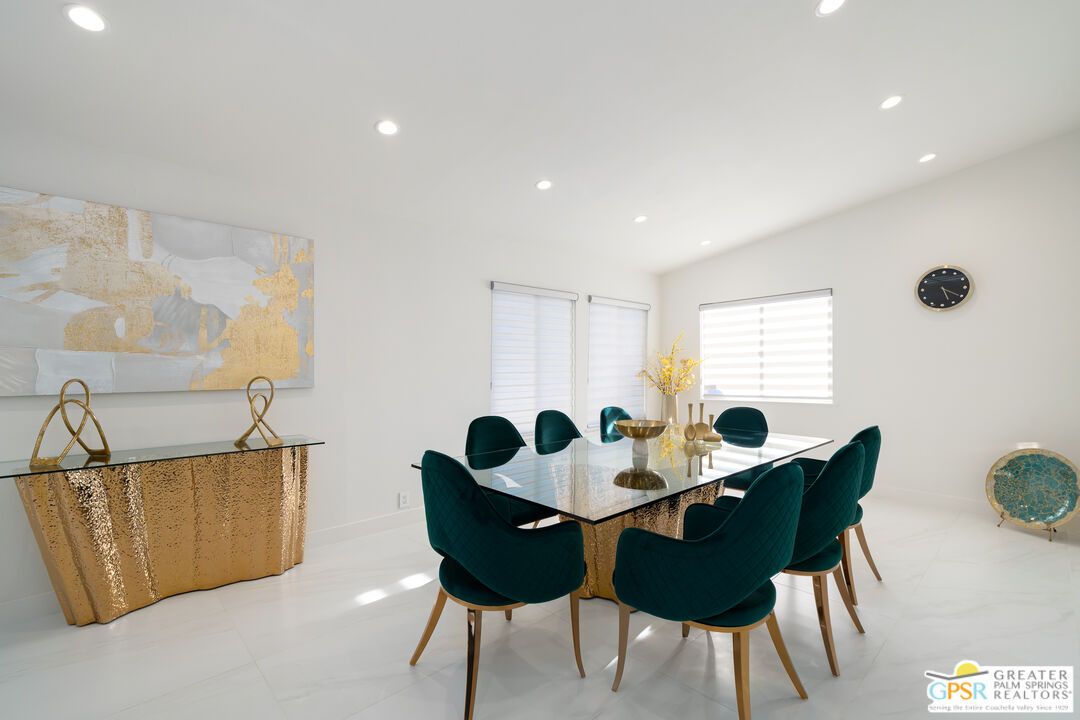Dining room, Interior, Marble, Recessed Lighting