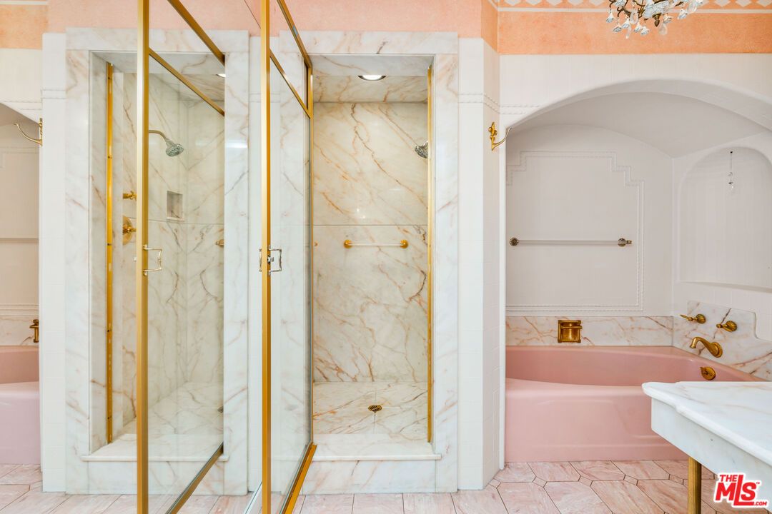 Bathroom, Glass Shower, Interior, Marble Walls