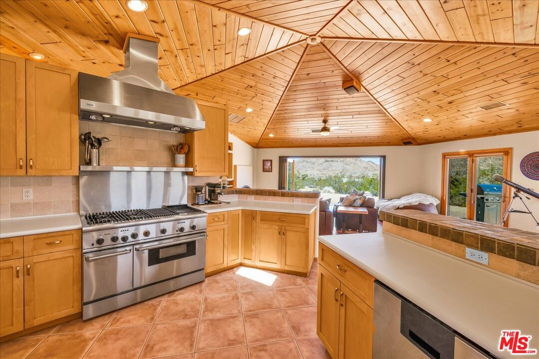 Interior, Kitchen, Recessed Lighting, Stainless Steel Appliances, Wooden Ceilings