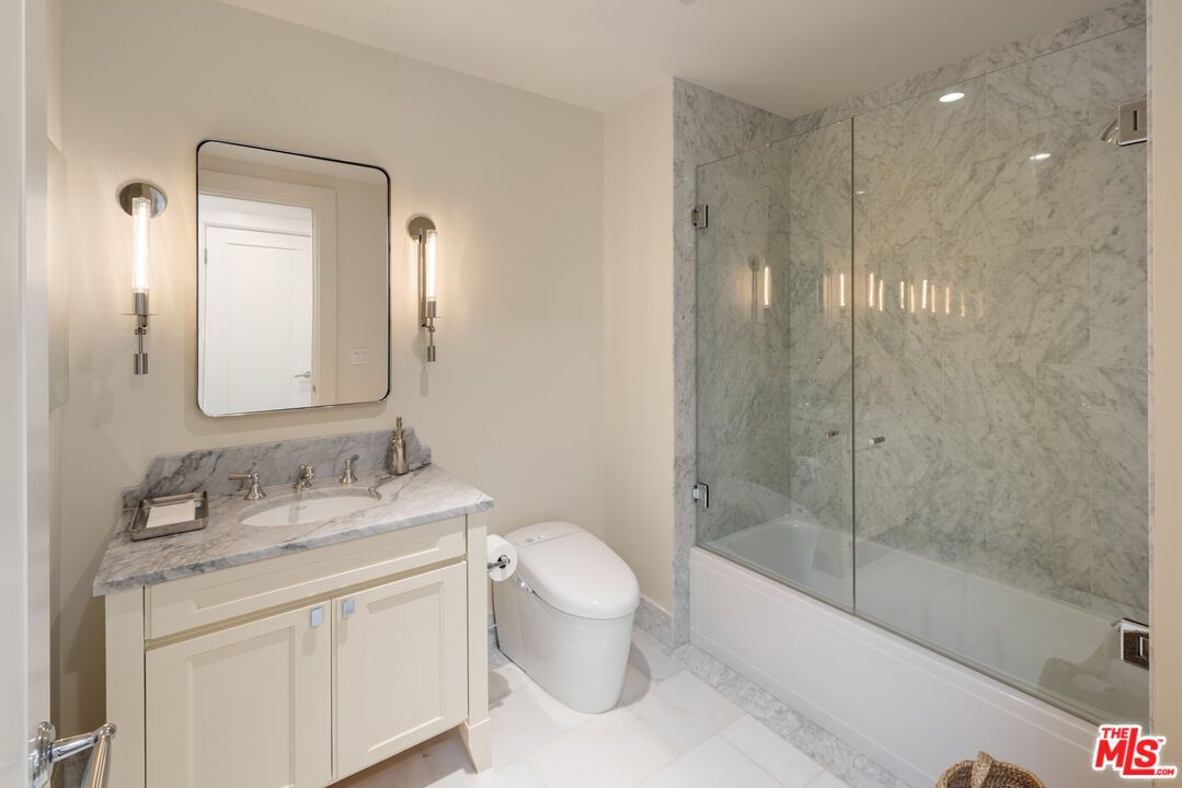 Bathroom, Glass Shower, Interior, Marble, Marble Walls, Recessed Lighting