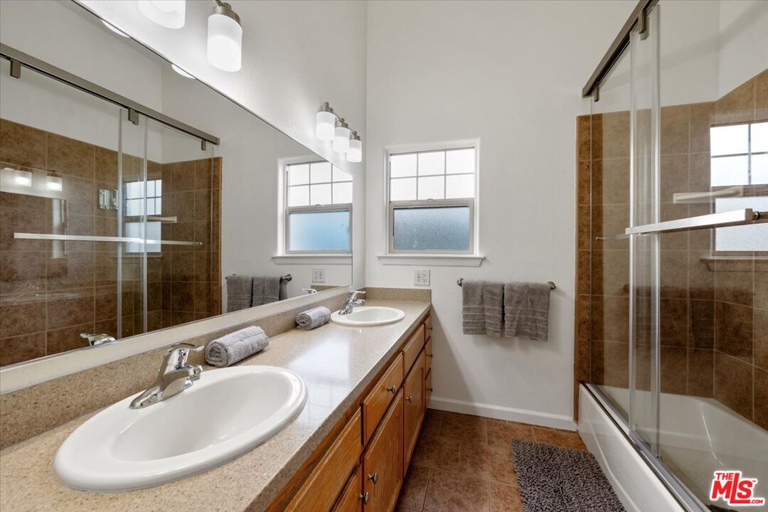 Bathroom, Dual Sink Vanities, Glass Shower, Interior, Tile Countertops