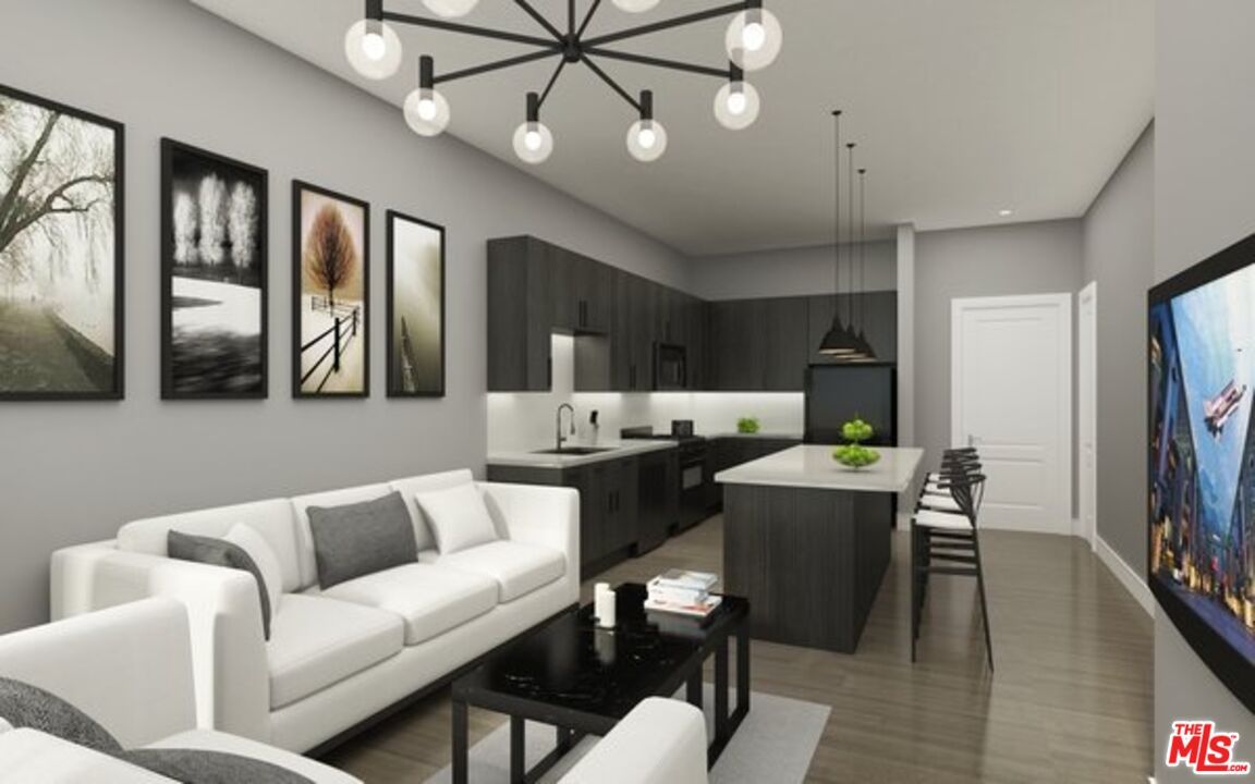 Dining room, Interior, Kitchen, Living room, Pendant Lights, Recessed Lighting, Wood Texture Flooring