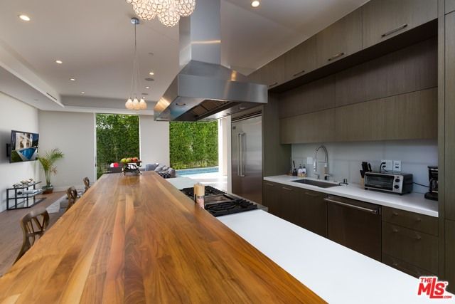 Chandelier, Interior, Kitchen, Pendant Lights, Recessed Lighting, Stainless Steel Appliances