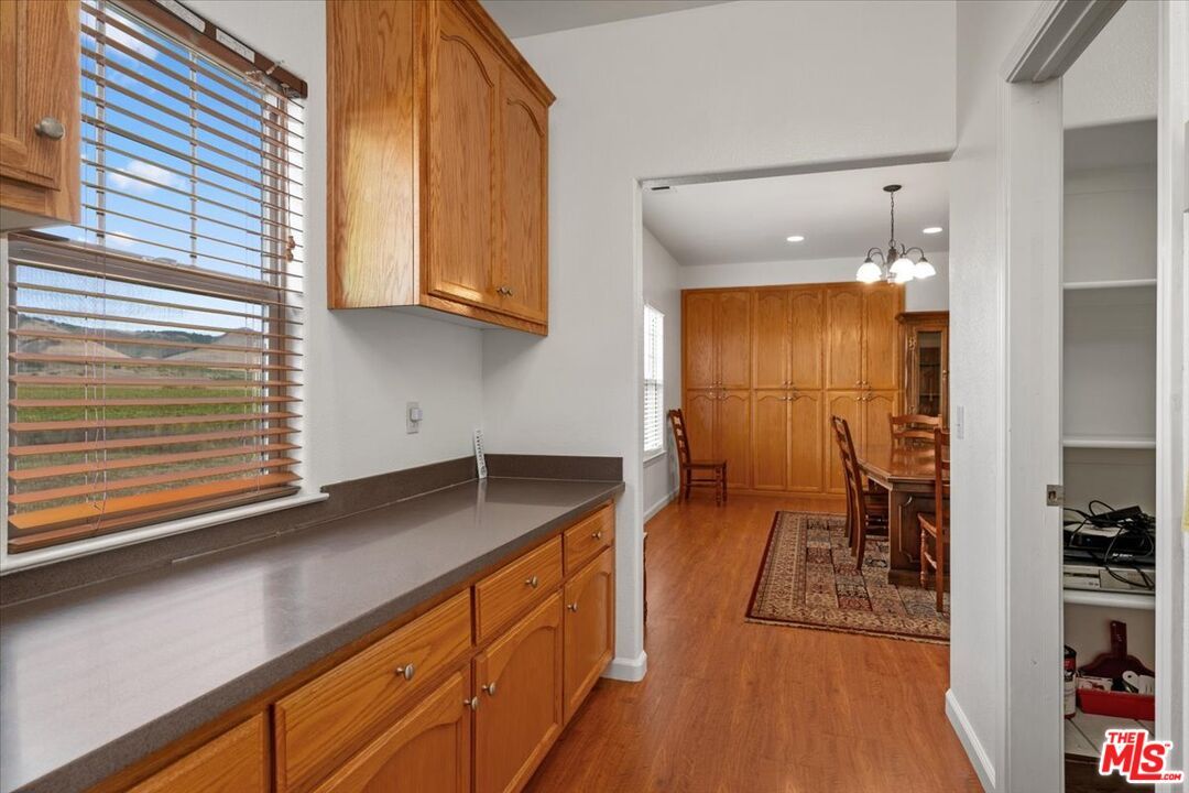 Dining room, Interior, Pendant Lights, Recessed Lighting, Wood Texture Flooring
