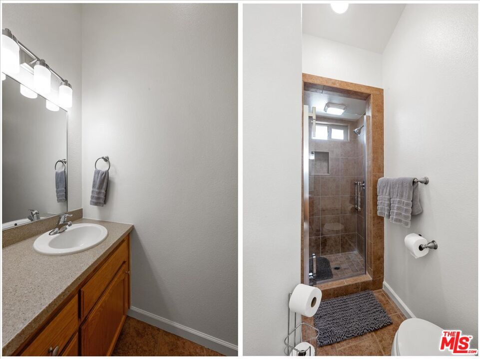 Bathroom, Glass Shower, Interior, Wood Texture Flooring