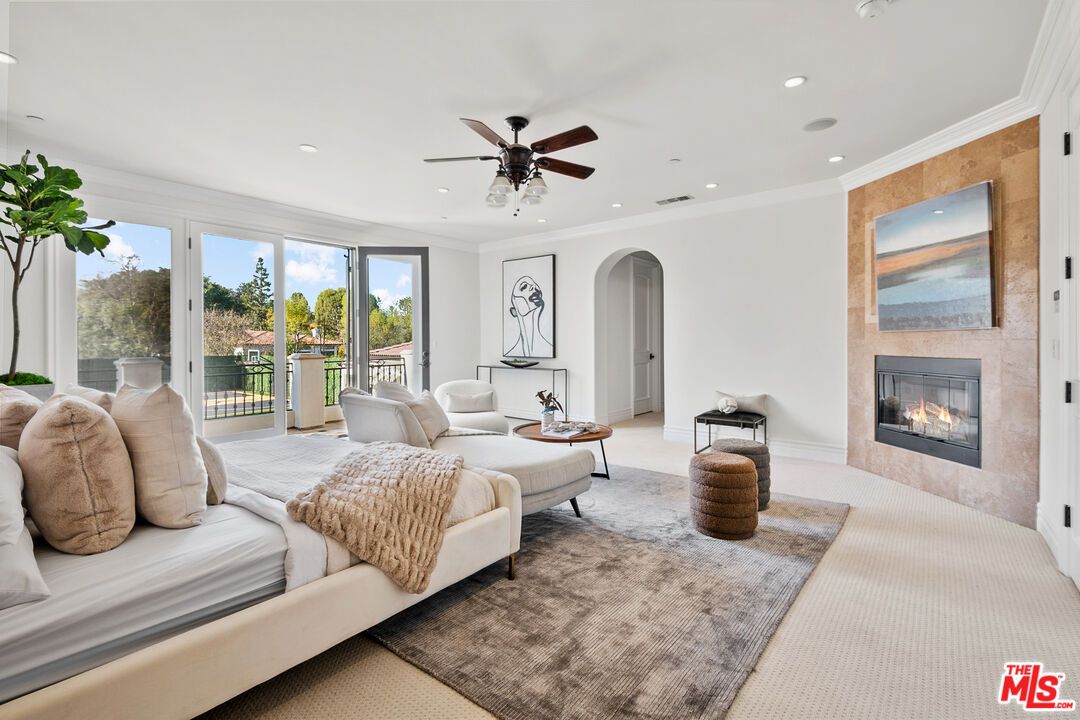 Bedroom, Fireplace, Interior, Living room, Recessed Lighting