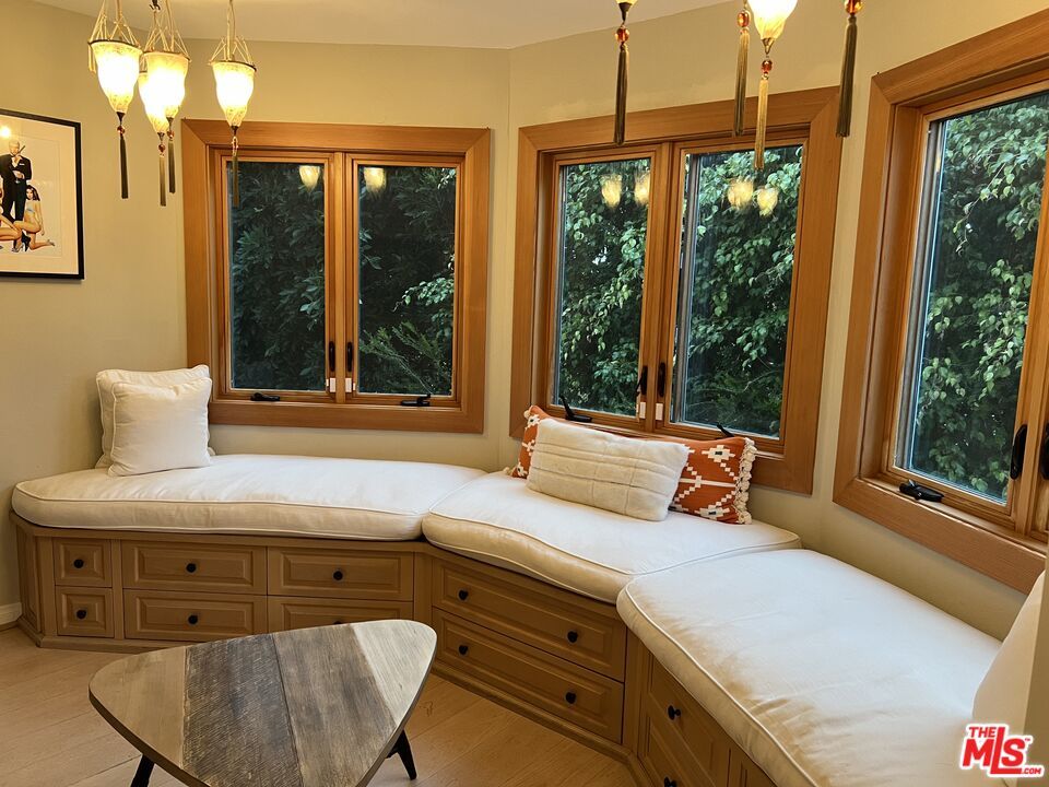 Bedroom, Interior, Pendant Lights, Wood Texture Flooring