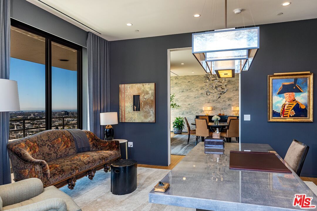 Dining room, Interior, Living room, Pendant Lights, Recessed Lighting, Stone Walls