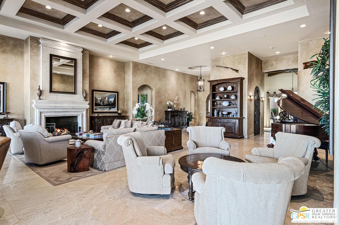 Fireplace, Interior, Living room, Pendant Lights, Piano, Recessed Lighting