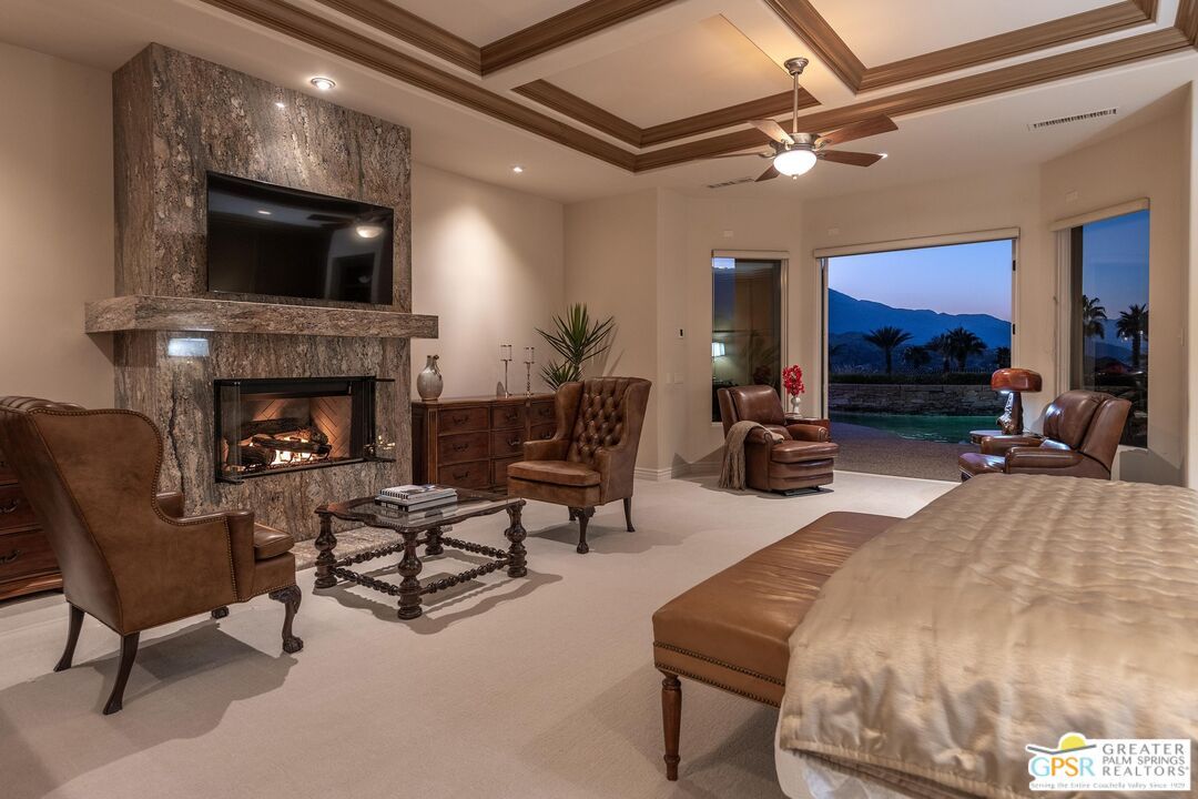 Bedroom, Fireplace, Interior, Living room, Recessed Lighting