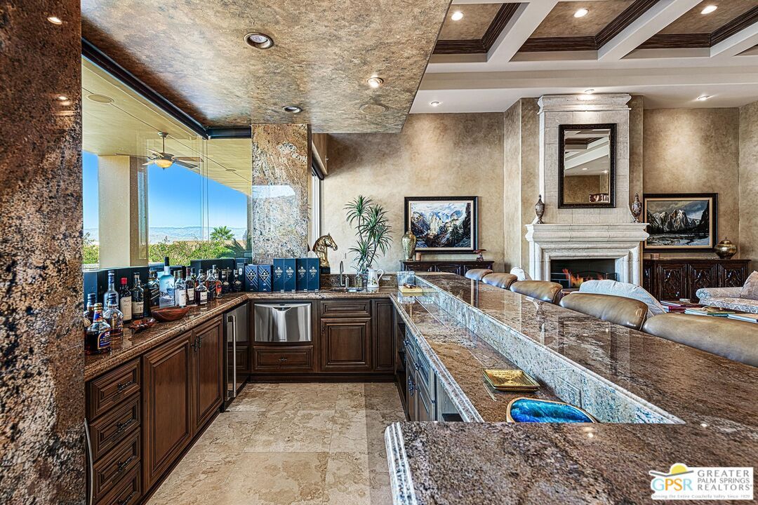 Fireplace, Interior, Kitchen, Living room, Recessed Lighting