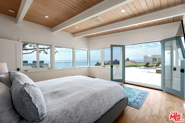 Bedroom, Interior, Recessed Lighting, Water, Wooden Beams, Wooden Ceilings, Wood Texture Flooring