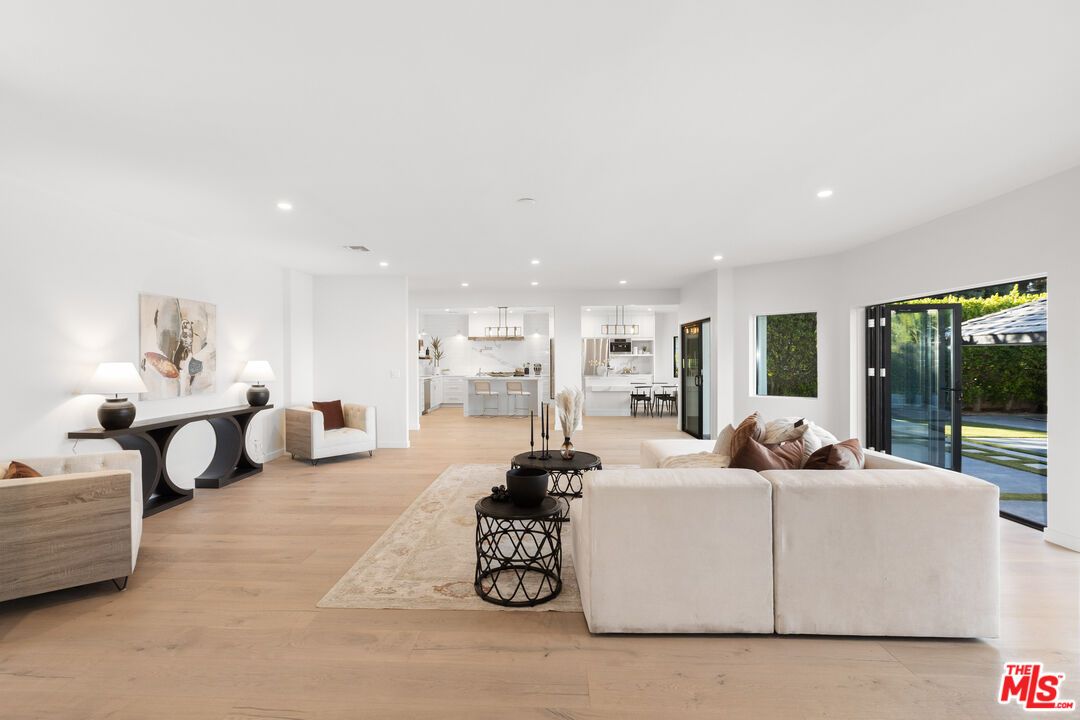 Interior, Kitchen, Living room, Recessed Lighting, Stainless Steel Appliances, Wood Texture Flooring