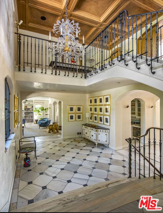 Chandelier, Interior, Recessed Lighting, Wooden Beams