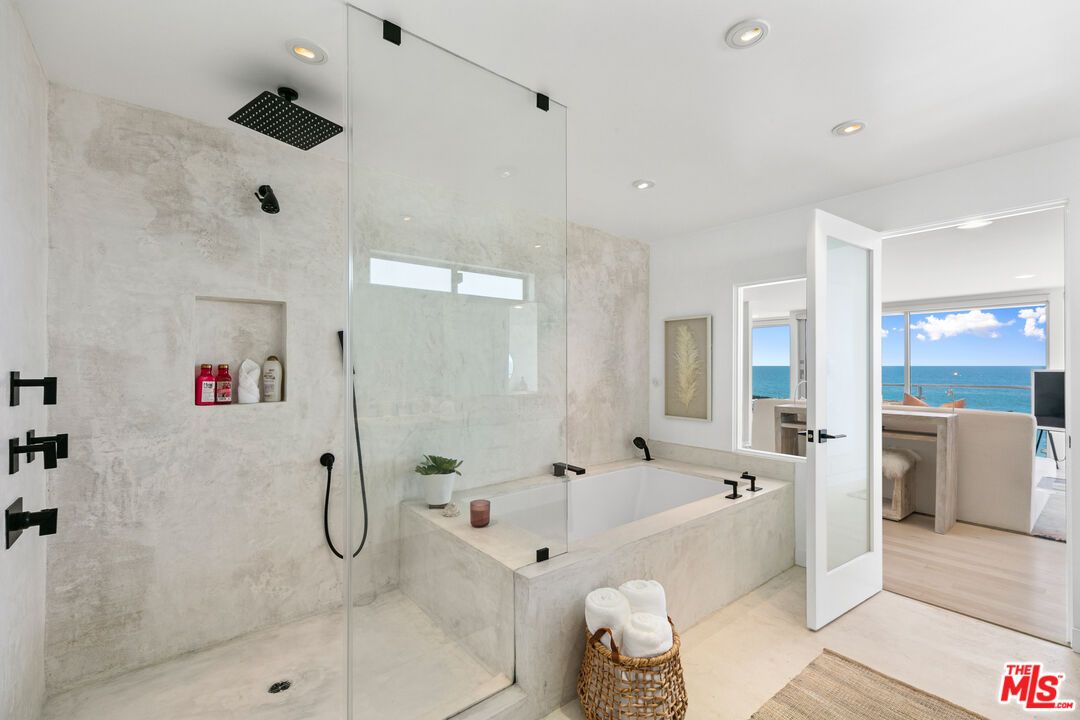 Bathroom, Glass Shower, Interior, Recessed Lighting, Water