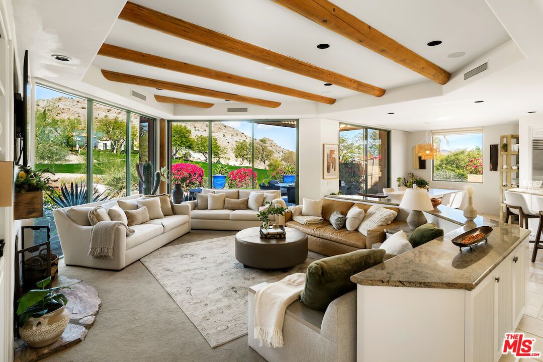 Chandelier, Dining room, Interior, Living room, Recessed Lighting, Wooden Beams